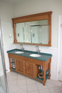 Bespoke Solid Cherry Vanity Unit and Mirror Frame, Bath. Enlargement 2 (0.5 mb)